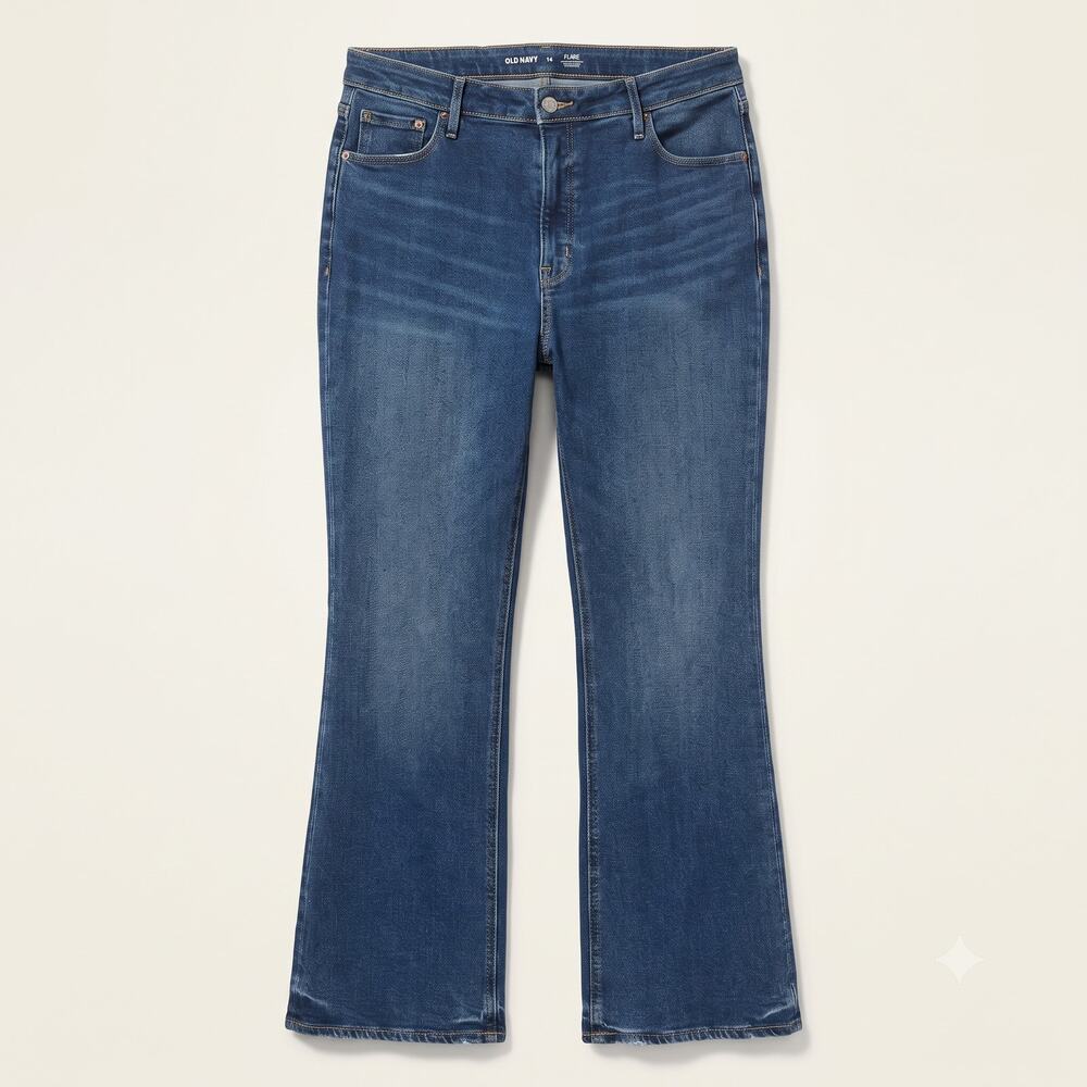Old Navy Womens 14 Boho 70s Inspired‎ Y2K Western Higher High Rise Flare Jeans